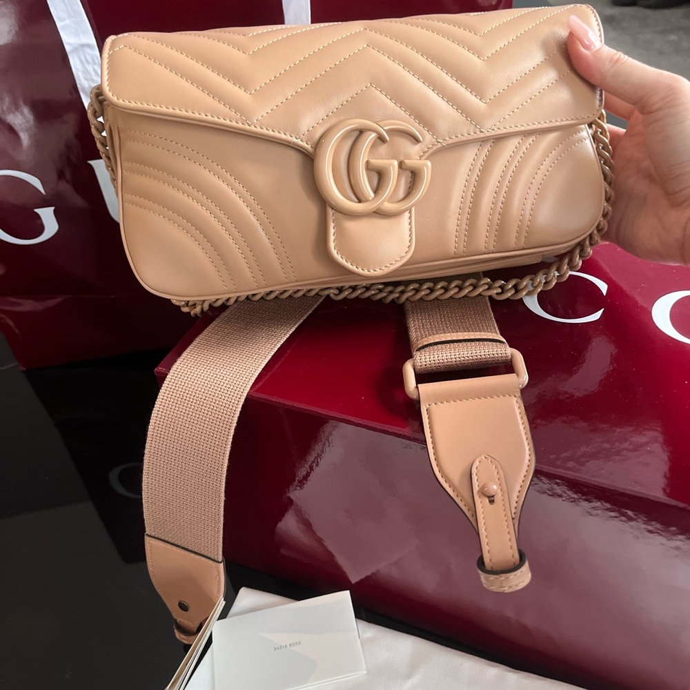 Gucci Nude Quilted Crossbody Bag